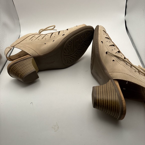 Earth Kristen‎ LUG Sandals Women's 7.5 D Wide Beige Leather Lace-Up Comfort - Picture 5 of 14